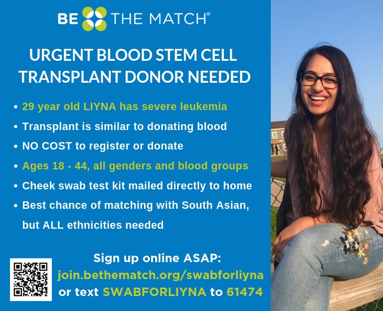 Register with Be The Match to find out if you're a blood stem cell donor match for Liyna! Urgent Need!