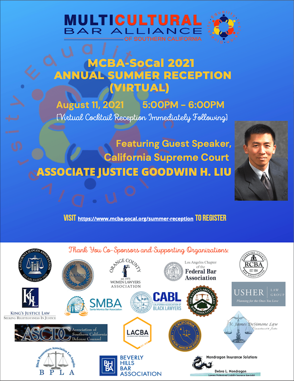 MCBA SoCal Summer Reception (virtual) - Wednesday, August 11, 2021, 5:00 - 6:00 PM