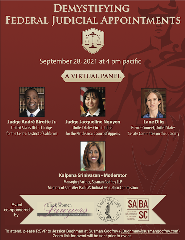 Demystifying Federal Judicial Appointments - September 28, 2021, 4:00 PM